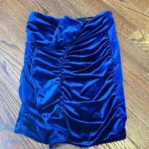 Forever 21 Blue Velvet Mini Skirt